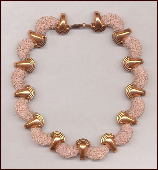 RARE MATISSE PINK GRANULATED GLASS NECKLACE 