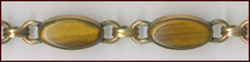 DAINTY GOLD-FILLED TIGER-EYE CABOCHON BRACELET