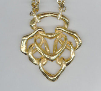 MODERNIST JOMAZ GOLD TONE PENDANT NECKLACE