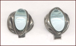 SERGE BRETON FRENCH TRUE POURED GLASS CLIP BACK EARRINGS