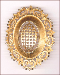 LARGE ORNATE MONET GOLD TONE PIN