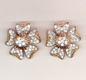 JOMAZ SPARKLY PAVE RHINESTONE FLOWER EARRINGS