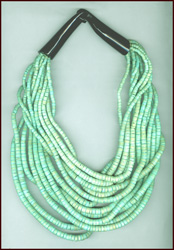 MONIES MULTI-STRAND SEA GREEN COCONUT SHELL NECKLACE