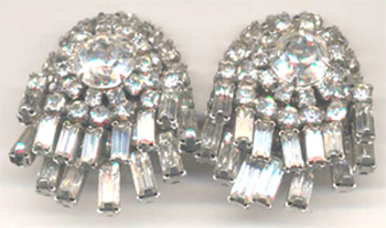 KRAMER OF N.Y. RHINESTONE FRINGE EARRINGS