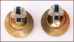 BOUCHER "REAL LOOK" BUCKLE MOTIF EARRINGS