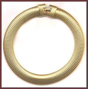 NAPIER MODERNIST RIBBED GOLD TONE COLLAR