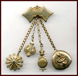 VICTORIAN REVIVAL CHATELAINE STYLE LOCKET PIN