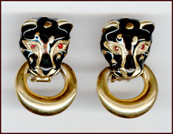 BLACK PANTHER CLIP BACK EARRINGS